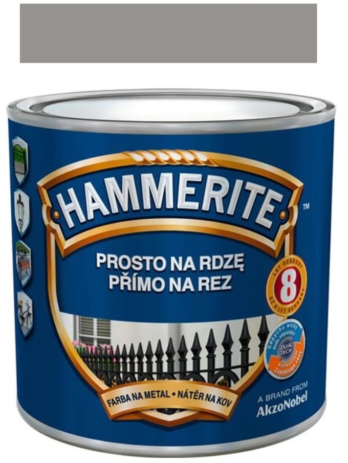 Hammerite Direct roest glad 0,7 l, lichtgrijs