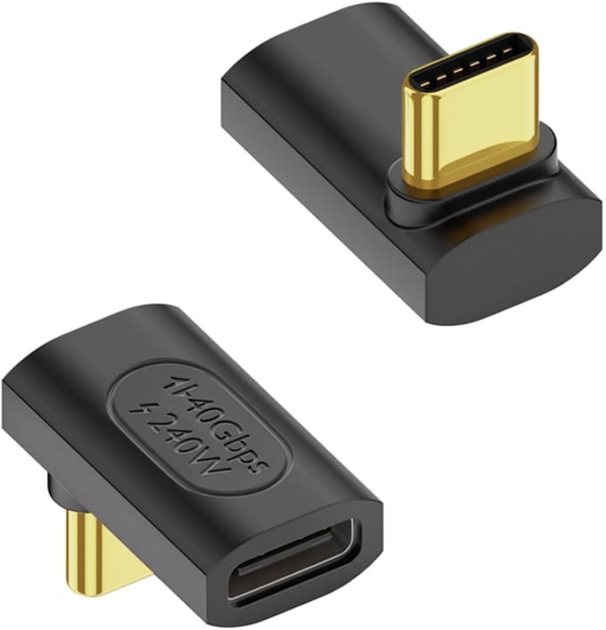 Dailygoods - USB 4.0 Hoekadapter voor Snelle Oplading, 2 Stuks