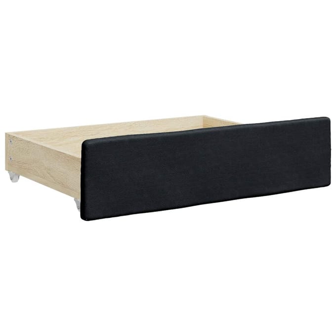 vidaXL - Bedlades - 2 - st - bewerkt - hout - en - kunstleer - zwart