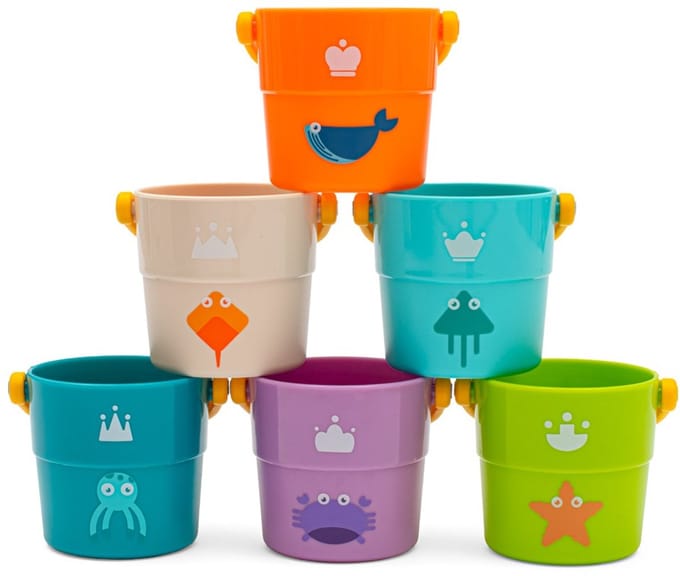 Baby Mix stapelbekers 6 stuks - Educatief badspeelgoed