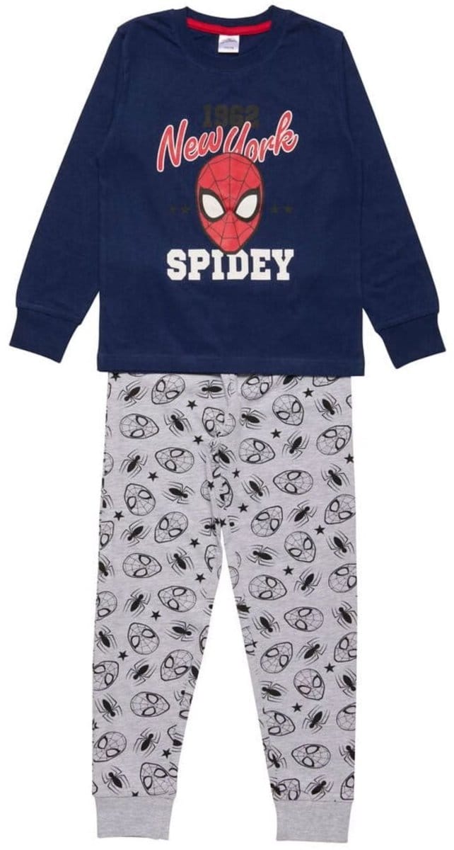 Spiderman Maat 122/128 - Katoen - Blauw - Grijs - Kind