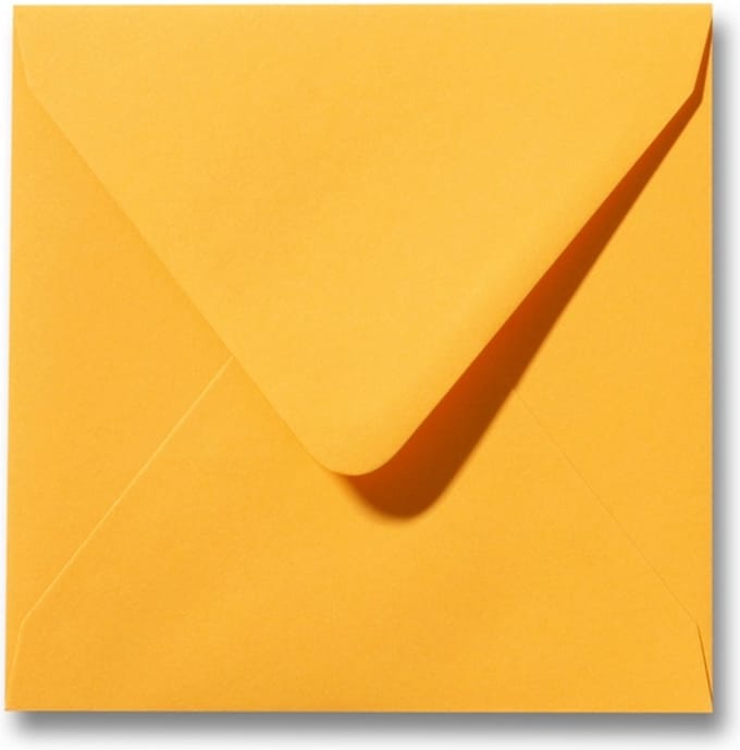 Envelop 16 x 16 Goudgeel, 100 stuks