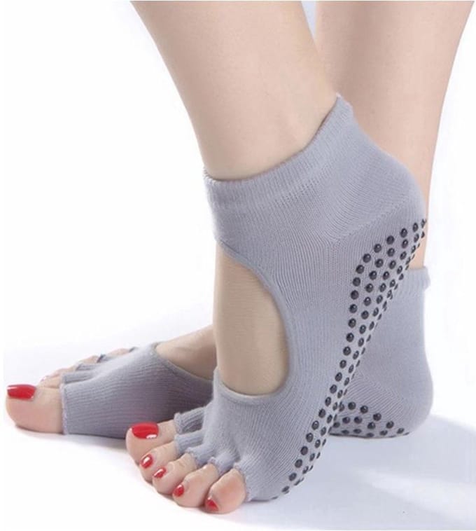 New Age Devi - Antislip sokken Yoga - Licht grijs - One size volwassenen