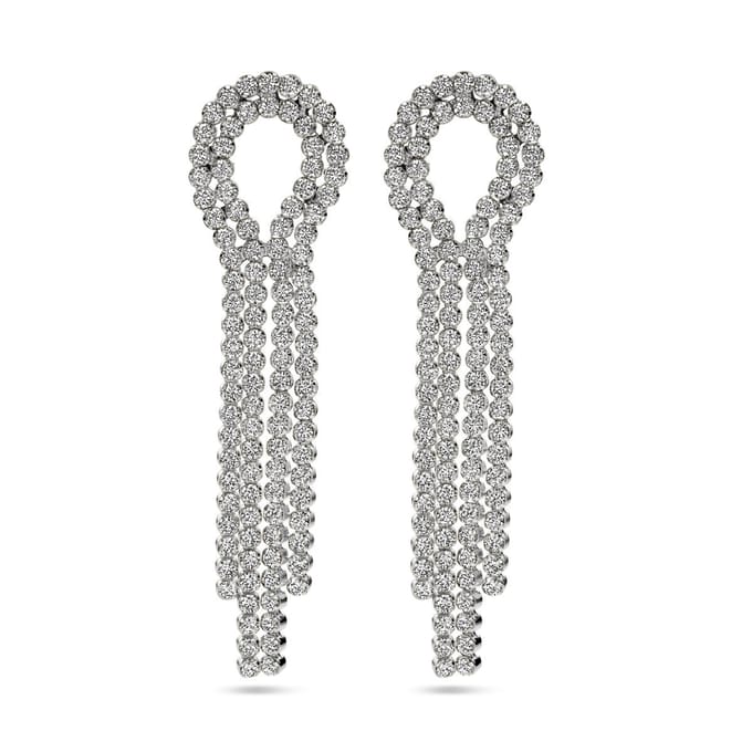Zilveren Statement Oorhangers met Zirkonia’s