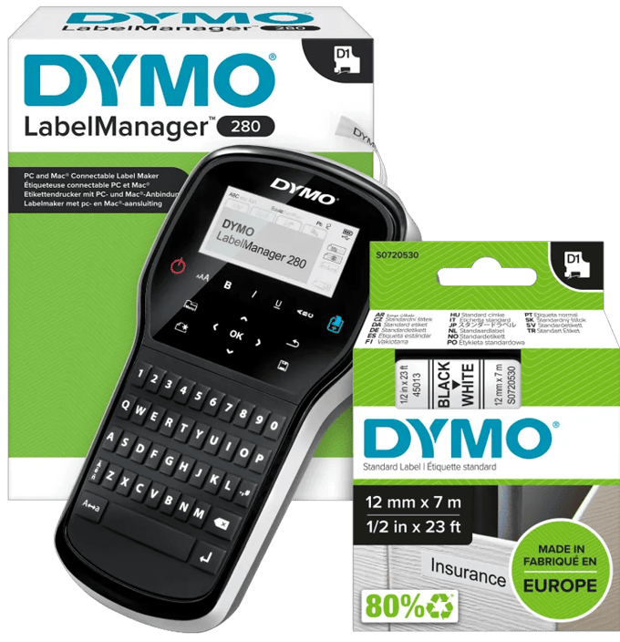 DYMO LabelManager 280 Labelmaker + 1 extra label