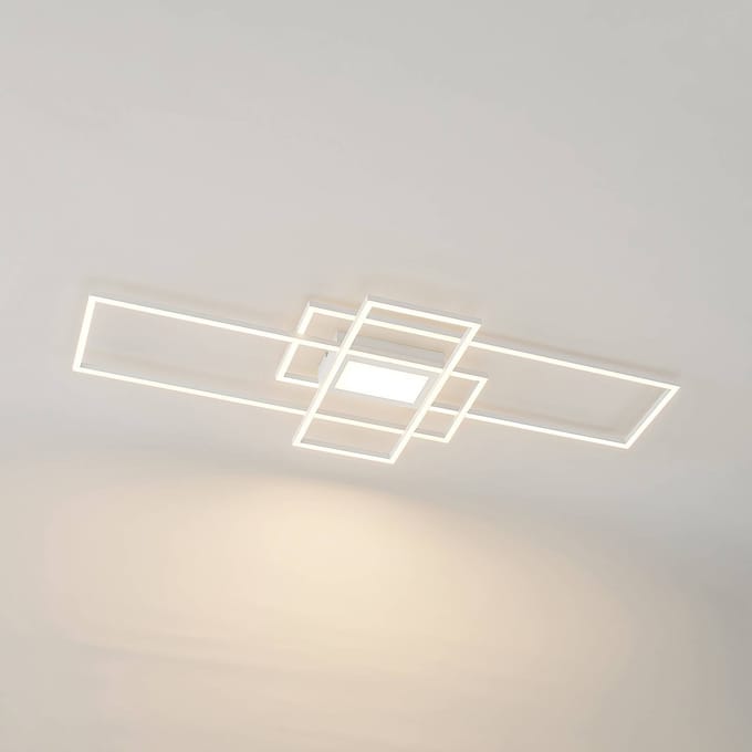 Lindby LED plafondlamp Caitlin, wit, metaal, 105cm