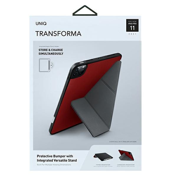 UNIQ Transforma Serie - Antimicrobieel iPad Pro 11-inch Hoes - Coral Rood - Ergonomisch - Functioneel