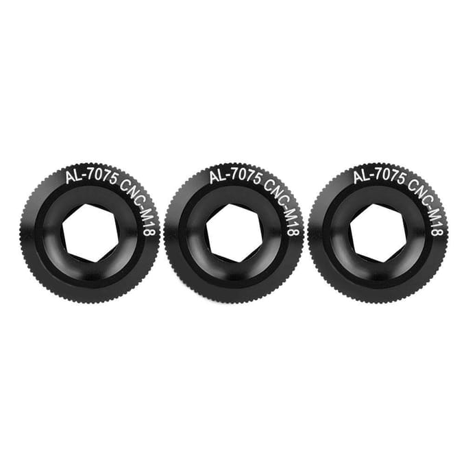 3 Stuks 18mm Aluminiumlegering Fietsas As Schroef Moer Accessoire Fiets Crankdeksel(zwart) gray
