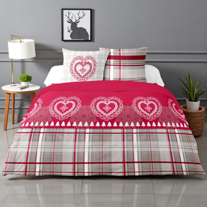 Dekbedovertrek Flanel - Winter - Extra Breed - 260 x 240 cm - Winter Romance