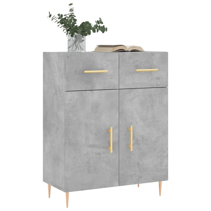 vidaXL - Dressoir - 69,5x34x90 - cm - bewerkt - hout - betongrijs