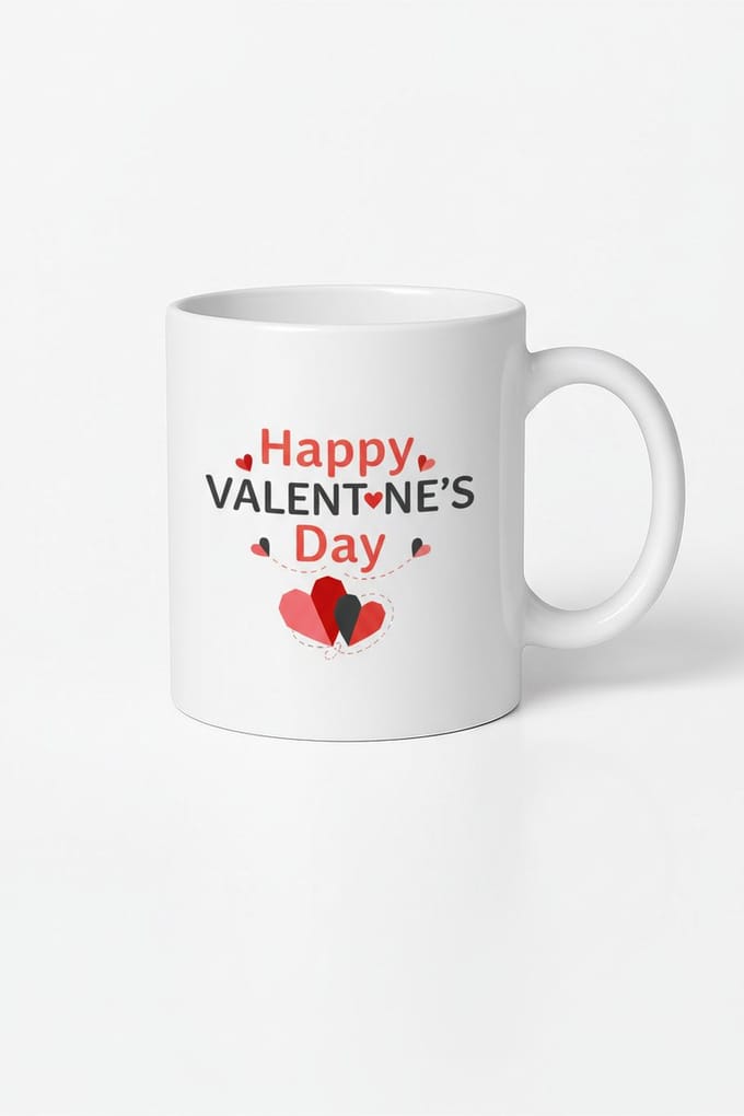Happy Valentine's Day Mok - Liefdevol Valentijnscadeau met Harten