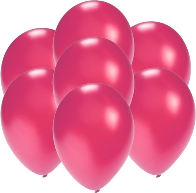 Party ballonnen in klein formaat - roze - 100x - 13 cm - feestartikelen/versiering