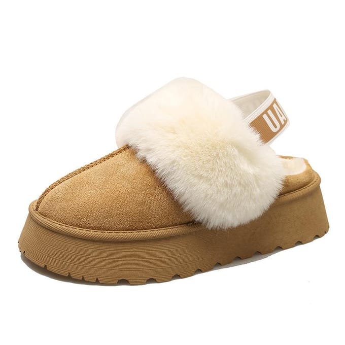 Nouvelles Bottes de Neige d'Hiver pour Femmes - Doublées de Fourrure avec Épais Molleton et Coton Chaud 37 marron