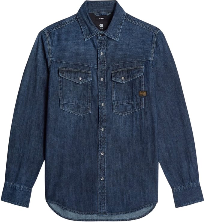 G-STAR Dakota slim shirt l\s Heren Overhemd - worn in deep sea