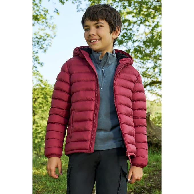 Mountain Warehouse Gewatteerde jas met imitatiebont voor kinderen/kinders (Roest)
