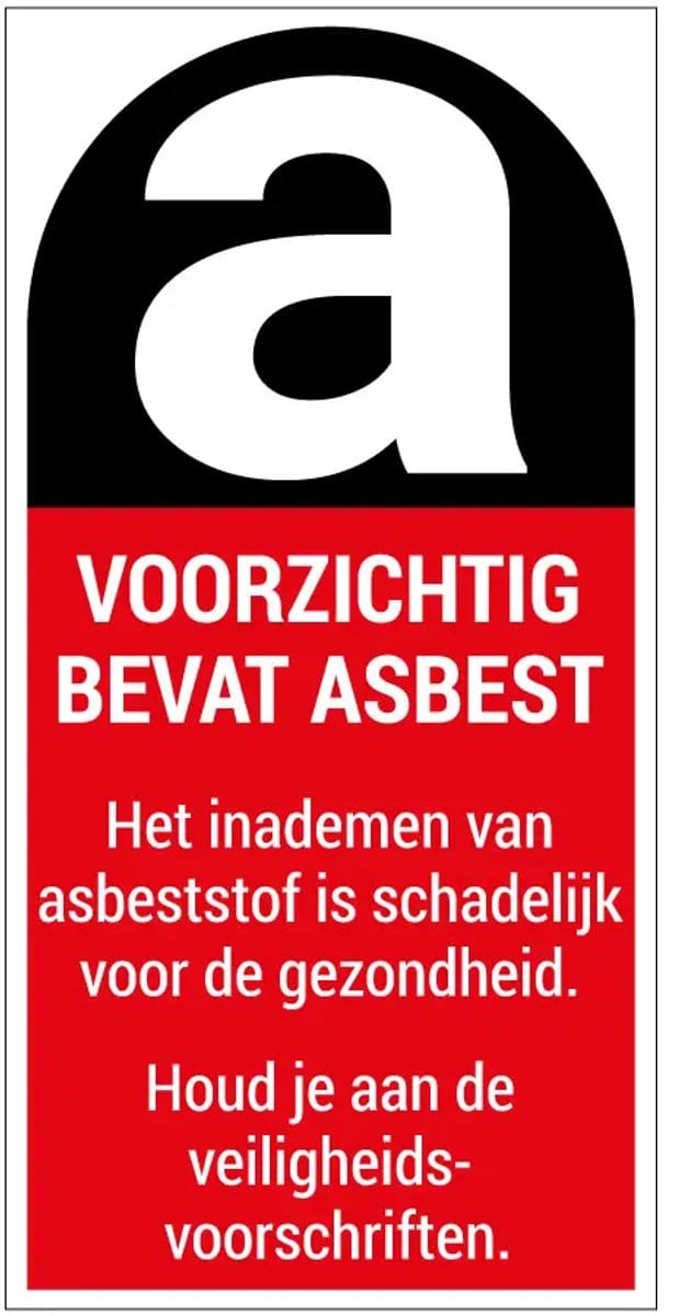 Voorzichtig bevat asbest sticker | 20 x 10 cm