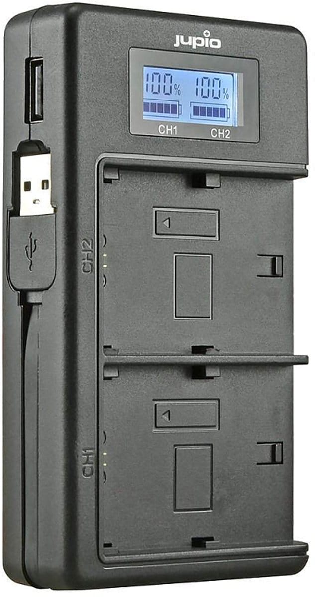 Jupio USB Duo Charger LCD voor Nikon EN-EL25