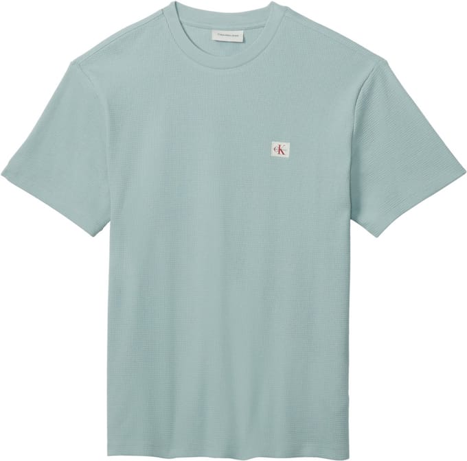 Calvin Klein Ss Waffle Badge Crew Neck Tee Overcast Taglia: L | Magliette basic Outlet | Uomo