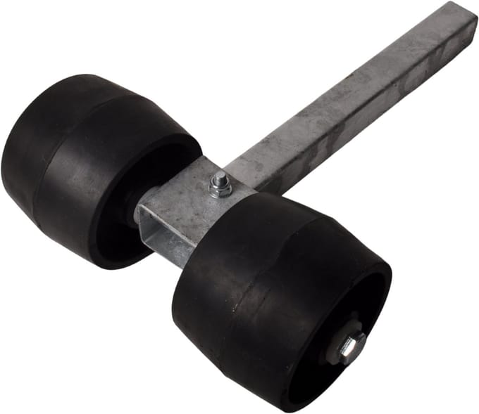 Verstelbare kimrollen set zwart - massief rubber - 30x30x300 mm - gegalvaniseerd staal