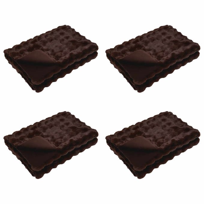 vidaXL - Antislip - deken - van - imitatie - konijnenbont - Olite - 4 - st - Kameel
