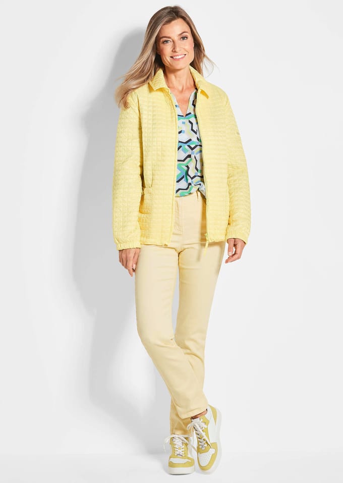 Jasje met wafelstiksel - geel - Gr. 25 van Goldner Fashion