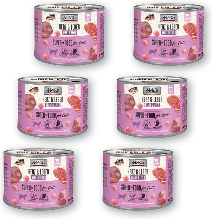 MAC’s Kattenvoer Natvoer Blik 98.8% Hart & Lever 6 x 200g