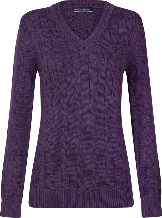 Felix Hardy Gebreide Trui V-Hals V Dames Purple - M