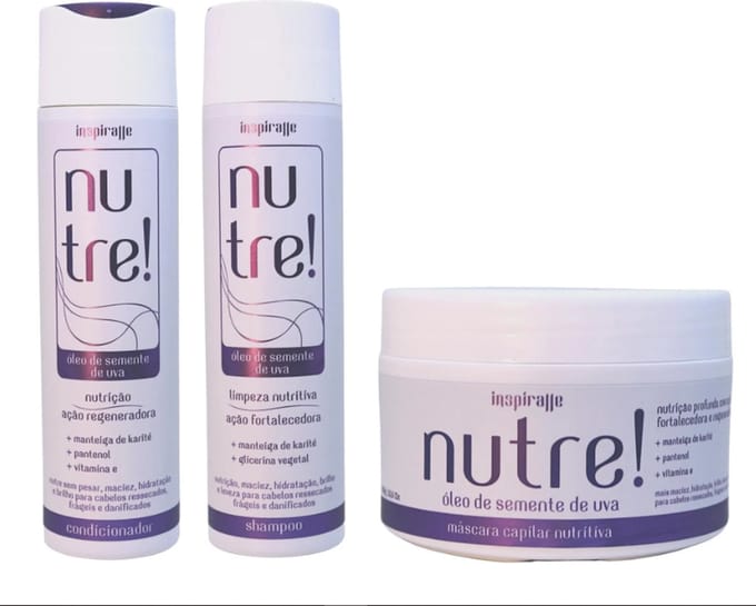 Inspiralle Nourish druivenpitolie - Shampoo + Conditioner + Mascara Regenererende werking