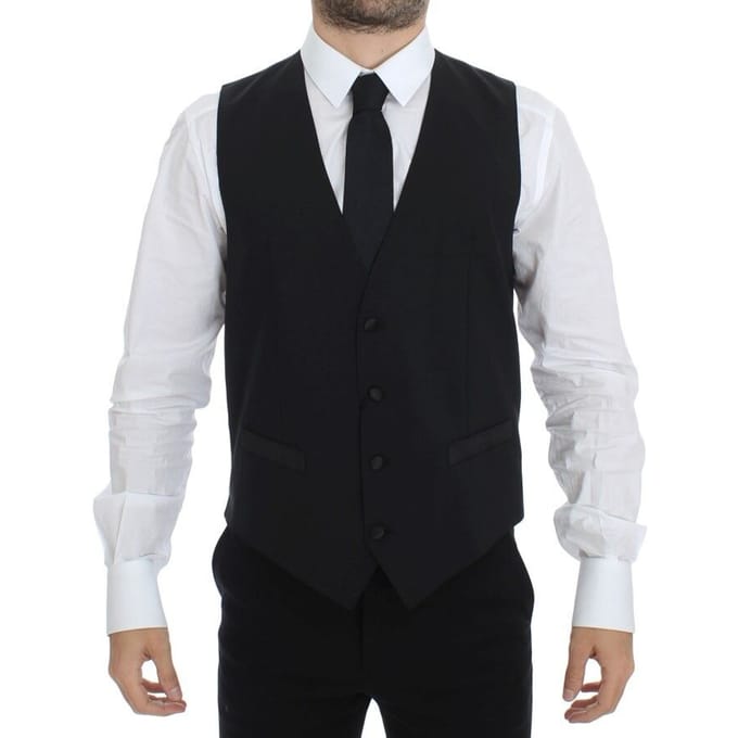 Klassiek Wol Vest Zwart