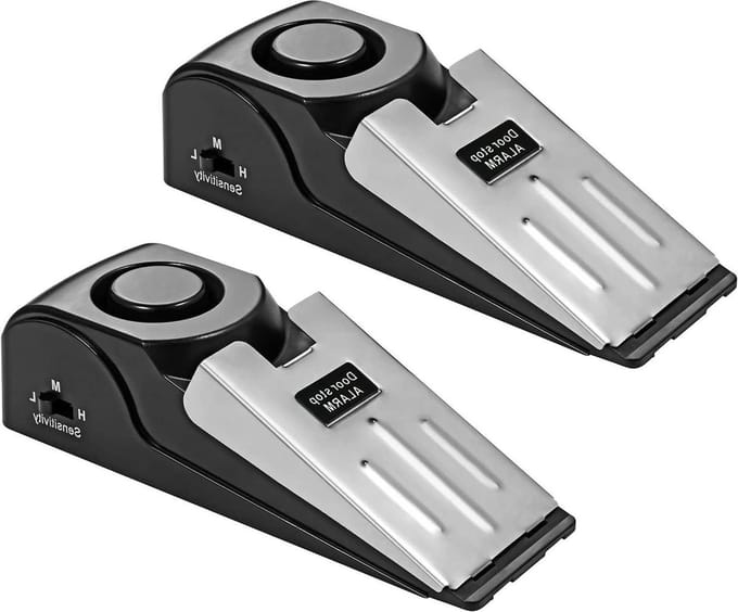 Deurstopper met alarm - antislip rubber - 120 dB - 2 verpakkingen