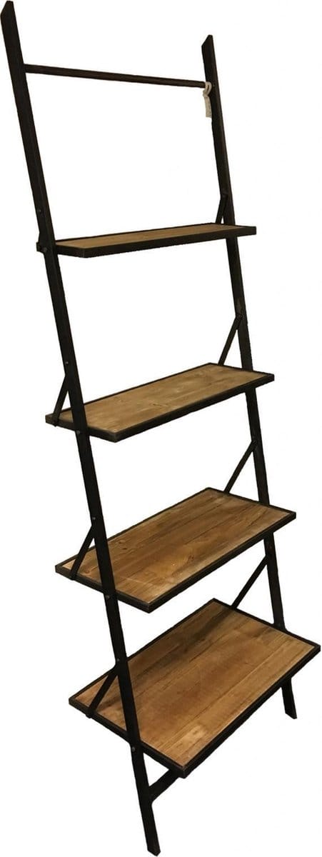 Wandrek Mano - Industrieel - Metaal - Hout - 197x65cm