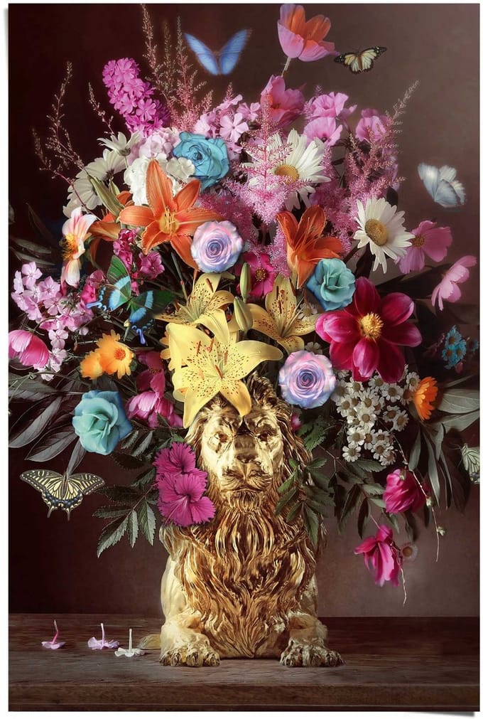 Poster Lion Vase - 91,5 x 61 - Papier - REINDERS