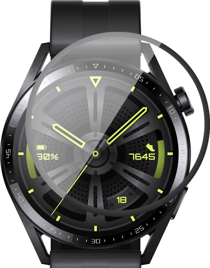 Screenprotector geschikt voor Huawei Watch GT 3 46 mm - PET Glasfolie Full Screen Protector