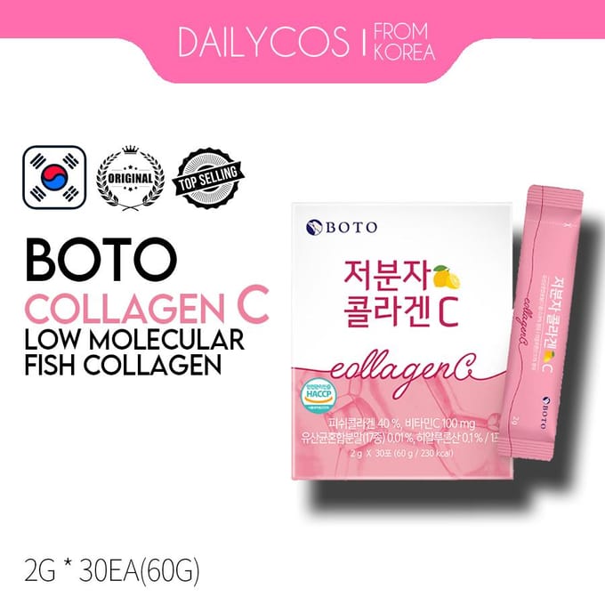 [Boto]KLEINMOLECULAIRE VISCOLLAGEEN Vitamine C Hyaluronzuur Lactobacillus 2g*30ea(60g) 1ea
