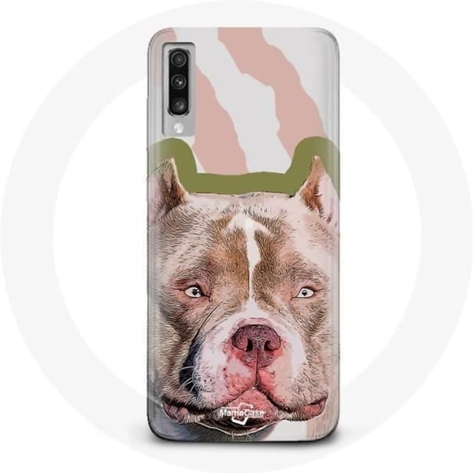 Case voor Samsung Galaxy A70 Bruin Pitbull Hond bruin