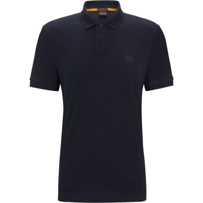 BOSS Orange Passenger Heren Stretch-Katoen Slim-Fit Polo met Logo Patch NOS