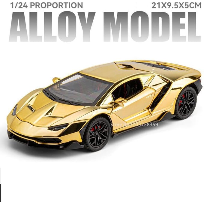 1:24 Urus Lp770 Model Mini Auto Speelgoed Legering Diecast Schokabsorptie Pull Back Geluid Licht Deuren Geopend Ornament Voertuigen Voor Kinderen