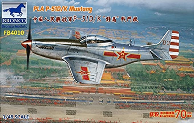 Bronco Modelbouwpakket Militaire voertuigen - FB4010 PLA P-51D/K Mustang - 1949 Parade Plastic - 1:48 - Modelbouw