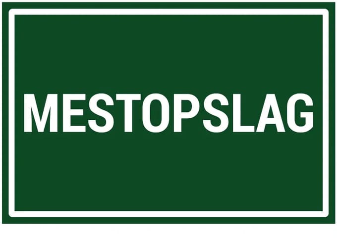 Mestopslag bord | gecoat dibond materiaal | 30 x 20 cm