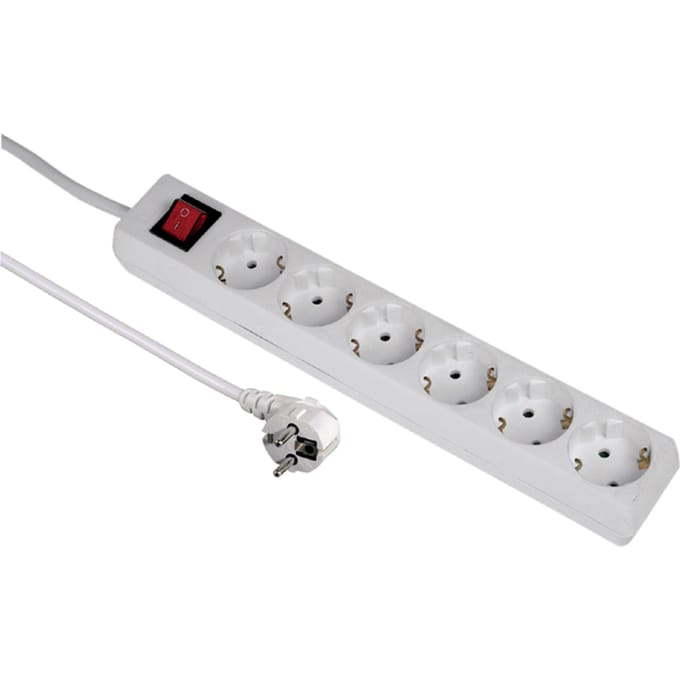 Hama Stekkerdoos met schakelaar - 6-voudig - 5m kabel - Wit