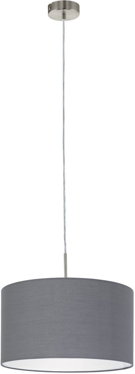 EGLO Pasteri - Hanglamp - 1 Lichts - Ø380mm. - Nikkel-Mat - Grijs