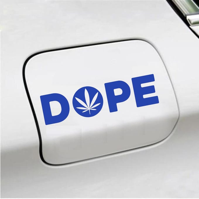 Bumpersticker - Dope - 4,5 X 17 - Blauw