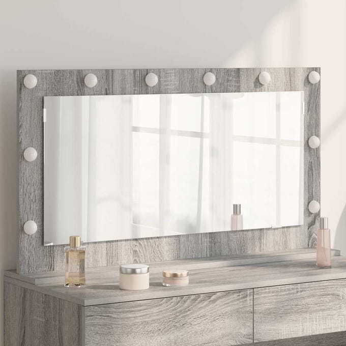 vidaXL - Make-up - Spiegel - Grijs - Sonoma - 100 - x - 55 - x - 18 - cm - Rechthoekig
