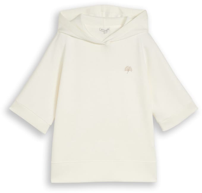 Tom Tailor - Hoodiesweatshirt van scuba - Maat XXXL - Whisper White