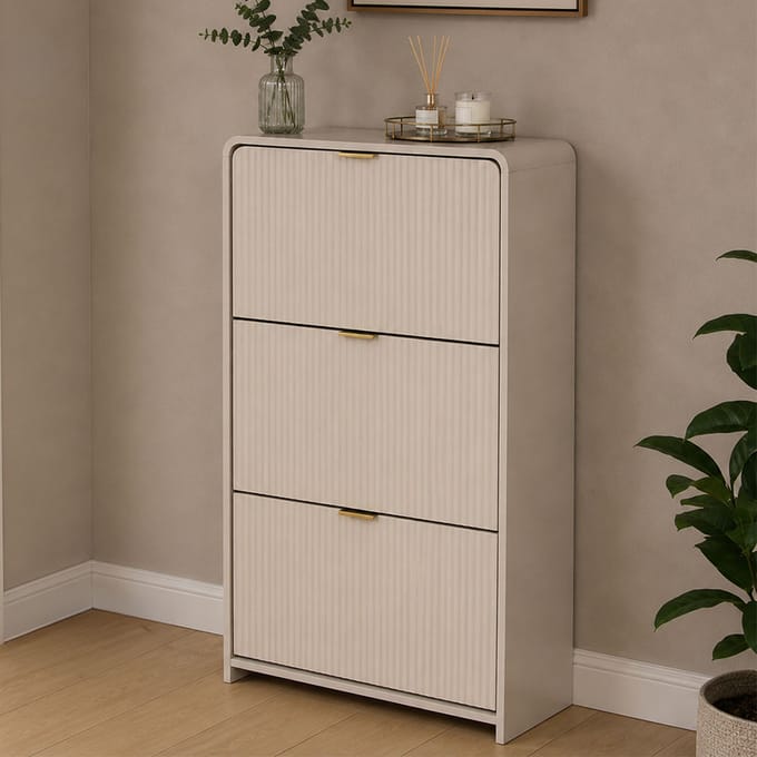 Milton & Oldbrook Schoenenkast 3 Niveaus Odda Beige
