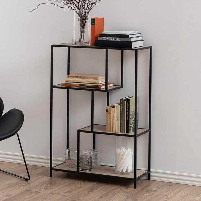Honkytonk Boekenkast 114cm - asymmetrisch Wild eiken