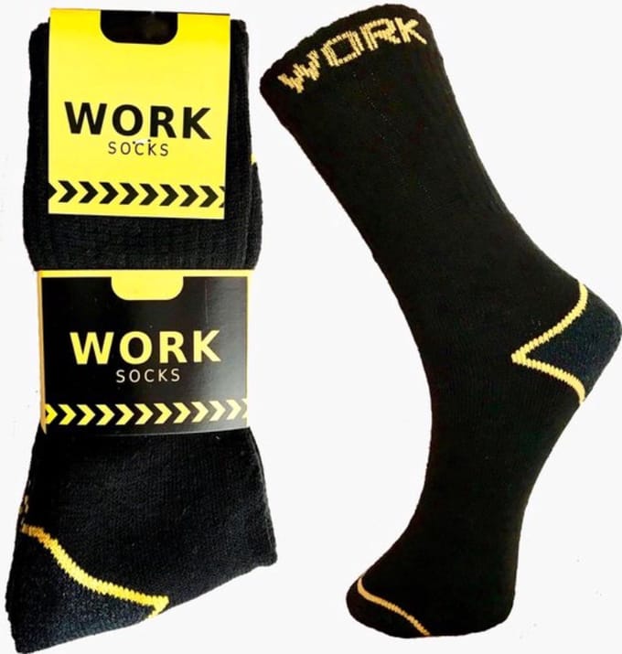 Work werksokken - 5 paar - Zwart - 47/50
