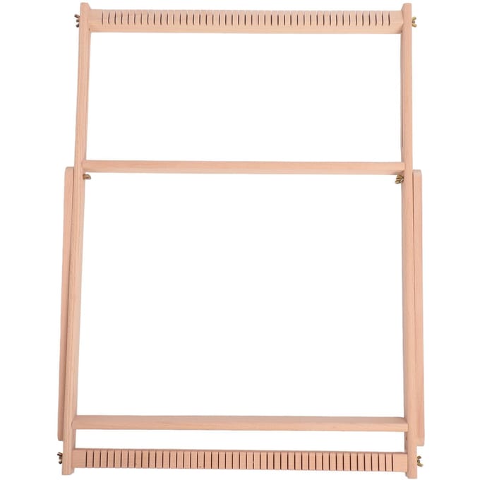 Houten Weefgetouw Professioneel DIY Afneembaar Verstelbaar Weefgetouw met Standaard voor Beginners beige