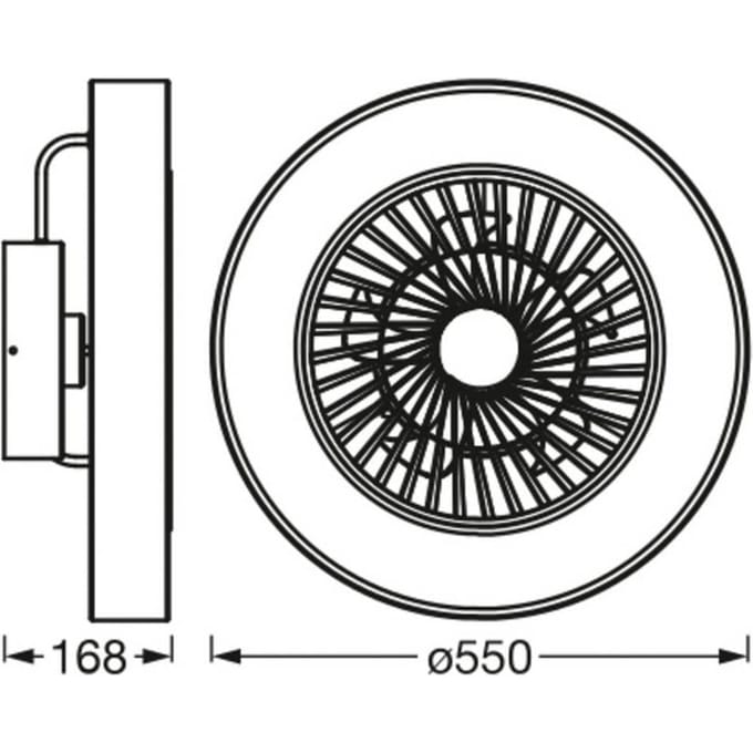 OSRAM SMART+ WiFi LED plafondventilator CYLINDER, grijs, stil