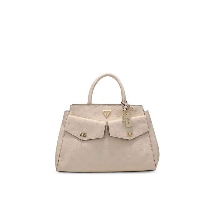 GUESS handtas schoudertas Blake Girlfriend Satchel Bone Logo beige